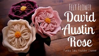 How to Make Felt Flower  David Austin Rose [upl. by Tammie]