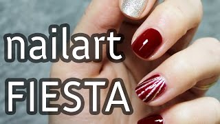 Diseño de uñas fácil y elegante para fiesta o evento  Nail Art en rojo [upl. by Komarek209]