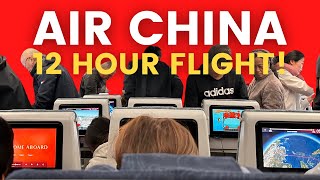 12 Hours Air China Economy Class Flight Review  Full experience on Airline Air China [upl. by Rimat]