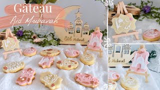 Gâteau Aid ✨Sablés fondants  Décoration personnalisés « Aid Mubarak » Recette facile 🕌 [upl. by Animahs]