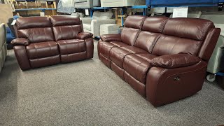 MBMegaBargains  Furniture Village Moreno 32 Seater Leather Electric Recliner Sofas [upl. by Aitsirk42]