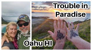 Exploring Oahu Beaches Luau Dole Macadamia Farm Temple and Airline Mishaps [upl. by Malone]