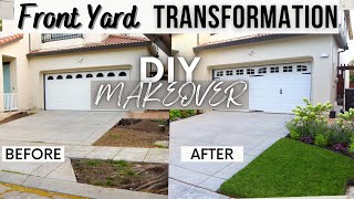 DIY Front Yard Makeover  Landscaping Ideas  Transformation [upl. by Awhsoj]