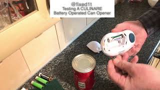 Testing A CULINARE ONE TOUCH Battery Can Opener [upl. by Annod346]