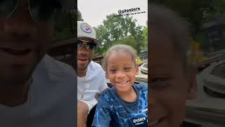 Ciara amp Russell Wilson visit Kennywood for Steelers team bonding day [upl. by Ettelegna376]