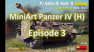 MiniArt 135 PzKpfwIV AusfH w Interior Episode 3  InteriorExterior Build Done [upl. by Dahaf]