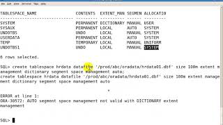 Oracle DBA Training3 Tablespace Management Part1 [upl. by Emelen106]