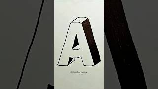 تعلم رسم حرف 3d A رسم رسمتي تعليمالرسمللاطفال حرف art artist drawing artwork 3d letter [upl. by Anim]