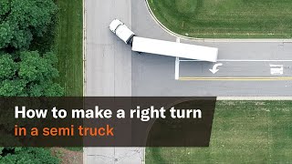 How to safely complete a right turn in a semitruck [upl. by Ahsinehs]