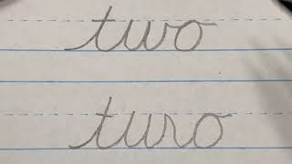 How to write quottwoquot in cursive [upl. by Iddo]