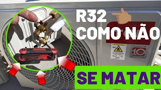 como não se matar com o gás R32  como instalar ar condicionado split com gás R32 como segurança [upl. by Terri551]