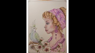 Pt 2 Finishing watercolor pencil coloring page [upl. by Annaid]