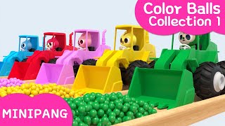 Learn colors with MINIPANG  🌈Color Balls Collection1  MINIPANG TV 3D Play [upl. by Hgielak]