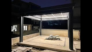 electric aluminum pergola installation video [upl. by Acima490]