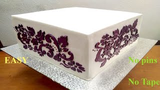 How to stencil a cake with royal icing Flawless finish [upl. by Angeline]