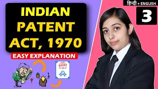 Patent Law  Indian Patent Act 1970  Intellectual Property Rights IPR in Hindi  English EASY [upl. by Georgianna]