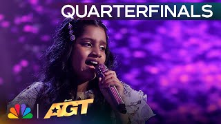 10YearOld Pranysqa Mishra Sings quotWrecking Ballquot by Miley Cyrus  Quarterfinals  AGT 2024 [upl. by Calisa716]