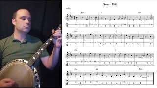 Spancil Hill Irish Waltz on tenor banjo with notes and tab [upl. by Herschel]