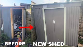 BUILDING A NEW METAL SHED  BEFORE AND AFTER 😁 [upl. by Ruhnke]