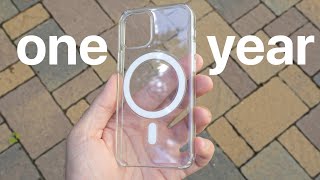 Apple iPhone 12 Clear Case  One Year Later YIKES [upl. by Ettevad495]