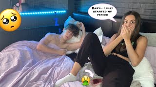 PERIOD PRANK ON BOYFRIEND cute reaction [upl. by Marie-Jeanne397]