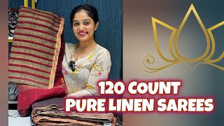 120 COUNT PURE LINEN SAREES  Kanchivaram by Arya sareelove linensarees [upl. by Alien]