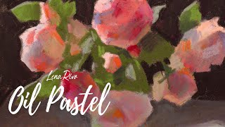 Oil Pastel Still life  Neopastel and Holbein oil pastels  painting demo by Lena Rivo [upl. by Nallac]