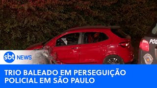 Criminosos são baleados pela PM durante perseguição em SP  SBTNewsnaTV 080824 [upl. by Anival]