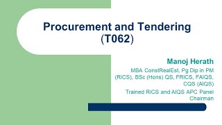 Procurement and Tendering [upl. by Christan]