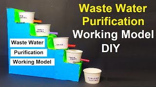 waste water purification working model science exhibition  science project ideas water filters [upl. by Bywaters]