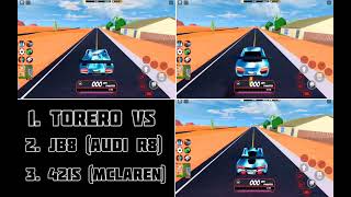 Roblox Jailbreak  Torero VS JB8 VS 421s  June Speed Test 2023  Short Racing [upl. by Marianne]