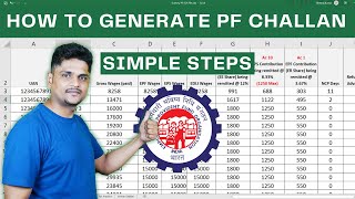 How to generate PF ECR TEXT file in excel  PF Challan [upl. by Ricard]