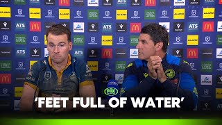 Gutho on a rain drenched Allianz  Eels Press Conference  Fox League [upl. by Ahsinad]