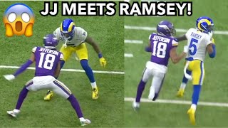 Justin Jefferson vs Jalen Ramsey FULL MATCHUP Rams vs Vikings 2021 highlights  WR vs CB [upl. by Llesig]