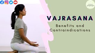 Vajrasana वज्रासन  Benefits amp Contraindications [upl. by Curley]