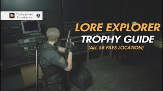 Resident Evil 2 Remake  Lore Explorer Trophy Guide All files location [upl. by Rodi]