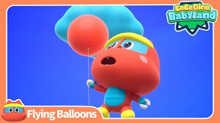 Learn Colors w Balloons  Baby Fly with Balloons  Go Go Dino Babyland Color Play  Videos For Kids [upl. by Moselle]