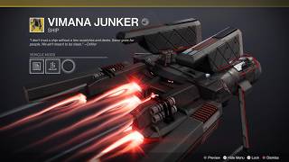 How to get Vimana Junker exotic ship  Vaulted Obstacles Triumph Destiny 2 [upl. by Wyatt670]