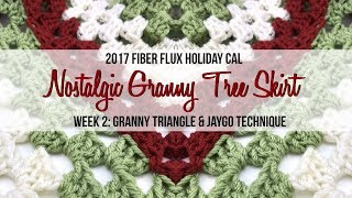 2017 Fiber Flux Holiday CAL Week 2 Granny Triangle and JAYGO [upl. by Desberg488]