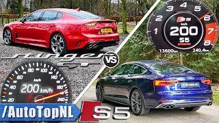 KIA STINGER GT AWD vs AUDI S5 SPORTBACK QUATTRO  POV ACCELERATION amp SOUND by AutoTopNL [upl. by Aket]