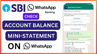 Check SBI Account Balance and Mini Statement on WhatsApp  Register SBI WhatsApp Banking [upl. by Maddalena862]