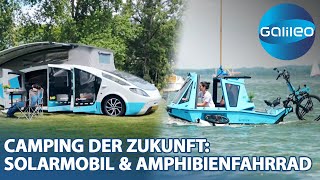 Hoher Spaßfaktor und gut für die Umwelt Mit Solarmobil und Amphibienfahrrad zum Campen [upl. by Artnoed146]