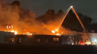 Firefighters battle large apartment fire in Lomita [upl. by Solahcin]