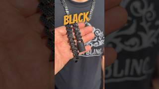 NO VISUAL DIFFERENCE Between Black Moissanite amp Diamond  Iced Out Miami Cuban Chains By Harlembling [upl. by Aihsekin]