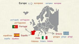 Aprender español Países de Europa América y Oceanía y nacionalidades nivel básico [upl. by Amand]