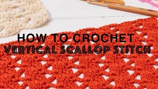 HOW TO CROCHET  VERTICAL SCALLOP STITCH [upl. by Ahselyt182]