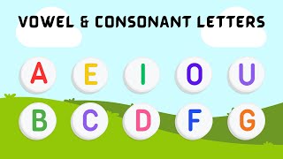 Vowel and Consonant Letters  Learning Vowels amp Consonants [upl. by Odelet]