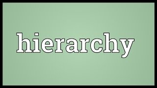 Hierarchy Meaning [upl. by Ahsinotna]