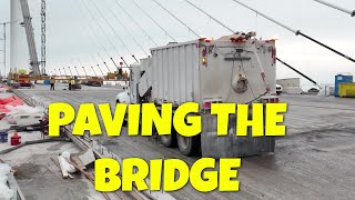 Paving The Gordie Howe International Bridge in 4K [upl. by Birecree901]