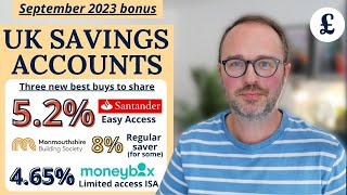 BEST SAVINGS ACCOUNTS 52 easy access best in 14 years  465 ISA amp 8 regular save Sept 2023 [upl. by Daht]